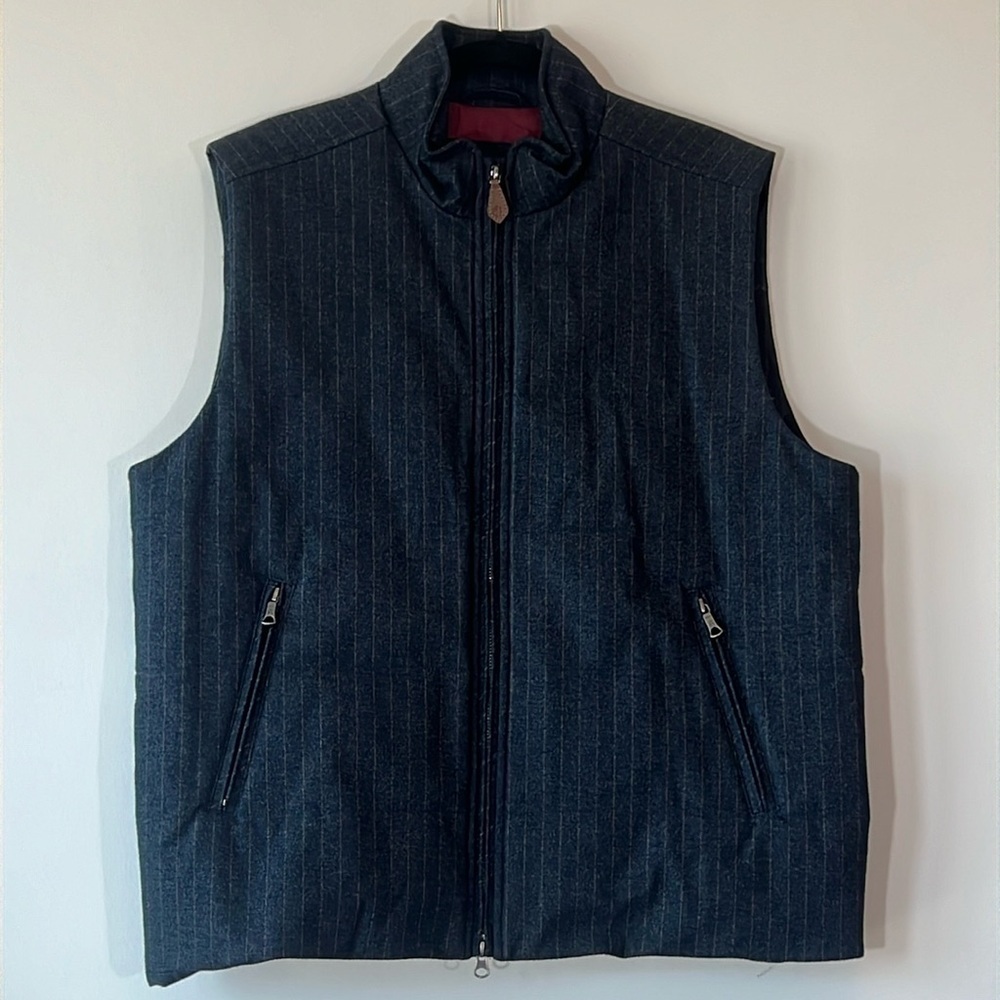 Brooks Brothers Grey Pinstripe Thermore Vest